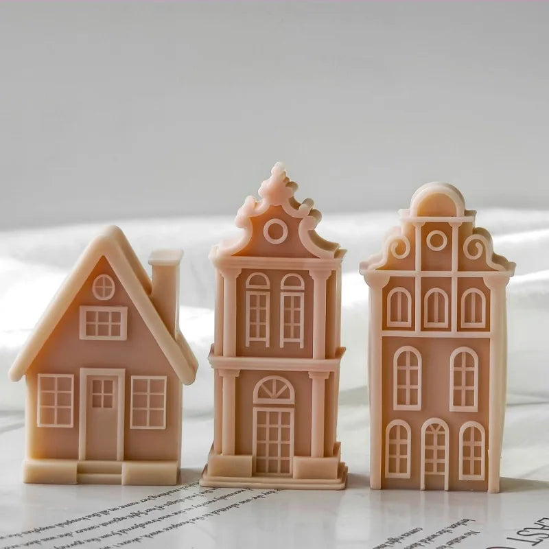 3D Villa House Silicone Mold – DIY Candle Soap Resin Craft