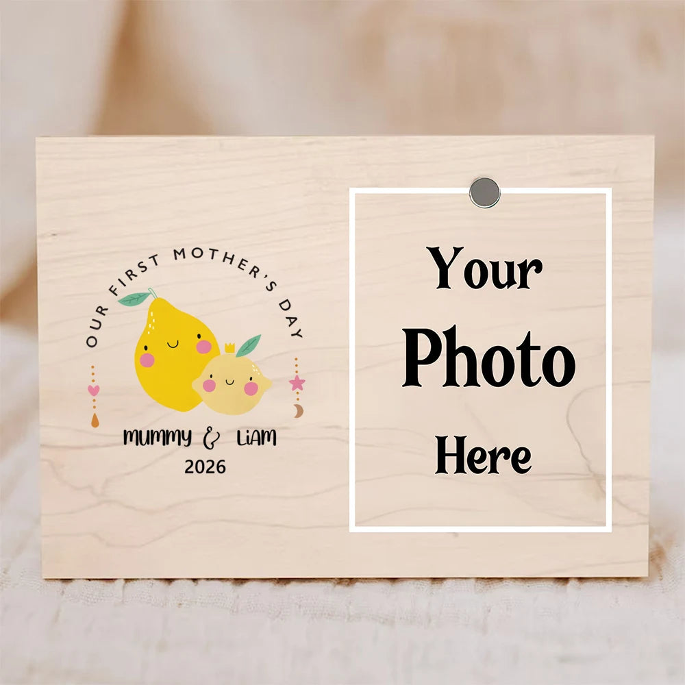 Personalised Wood Photo Frame – Custom Mother's Day Gift