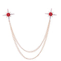 Men's Rhinestone Tassel Brooch Pin – Gold & Silver Luxury Accessory