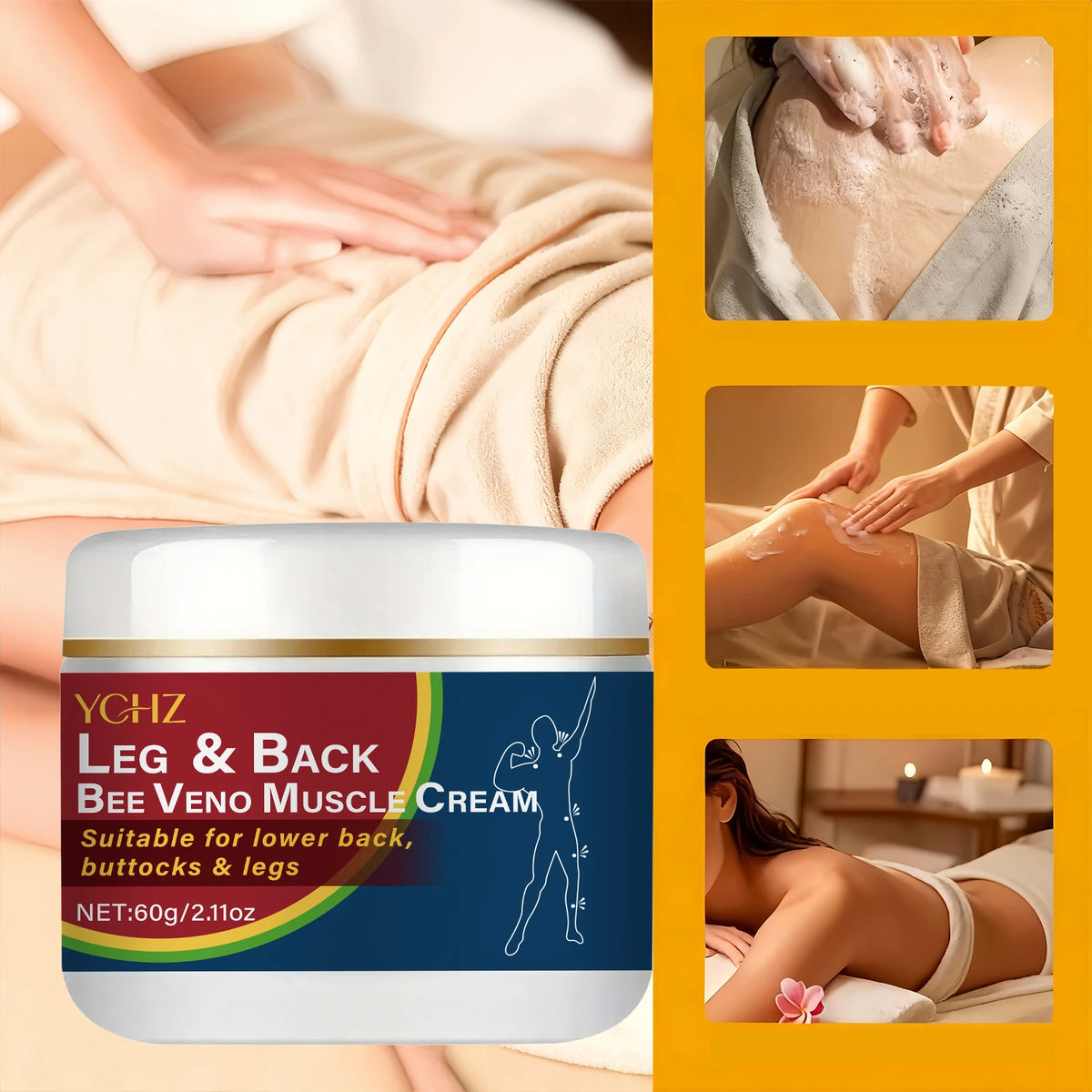 YCHZ Muscle Massage Cream – Eucalyptus, Chamomile & Coconut