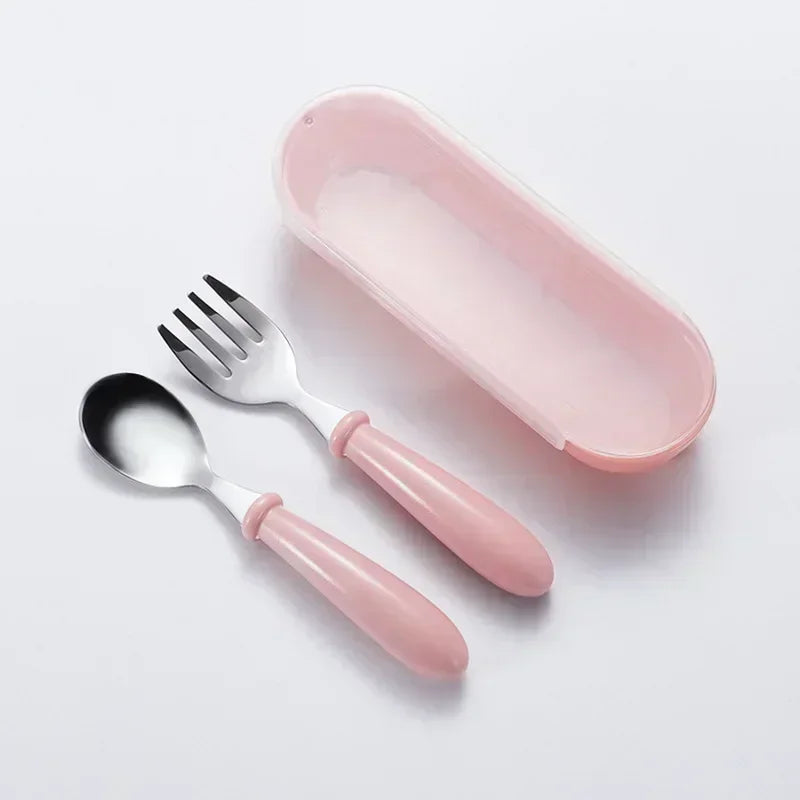 Kids Stainless Steel Cutlery Set – Cartoon Fork & Spoon Gift
