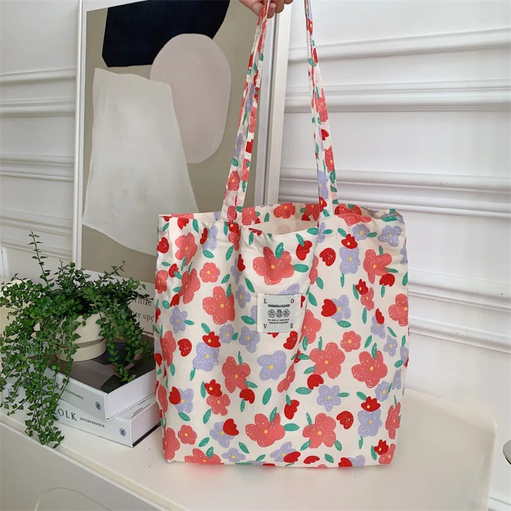 Women's Vintage Floral Cotton Shoulder Bag – Large Tote