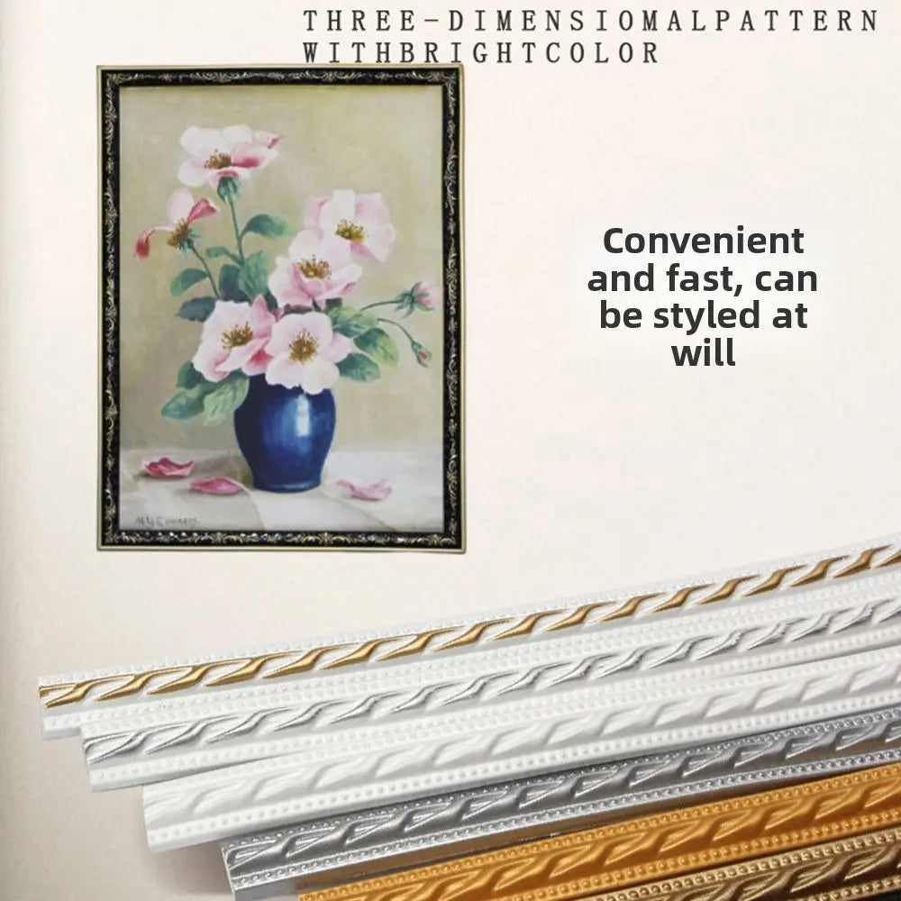 Self-Adhesive Faux Embossed Wall Border Trim Strip 1M PVC