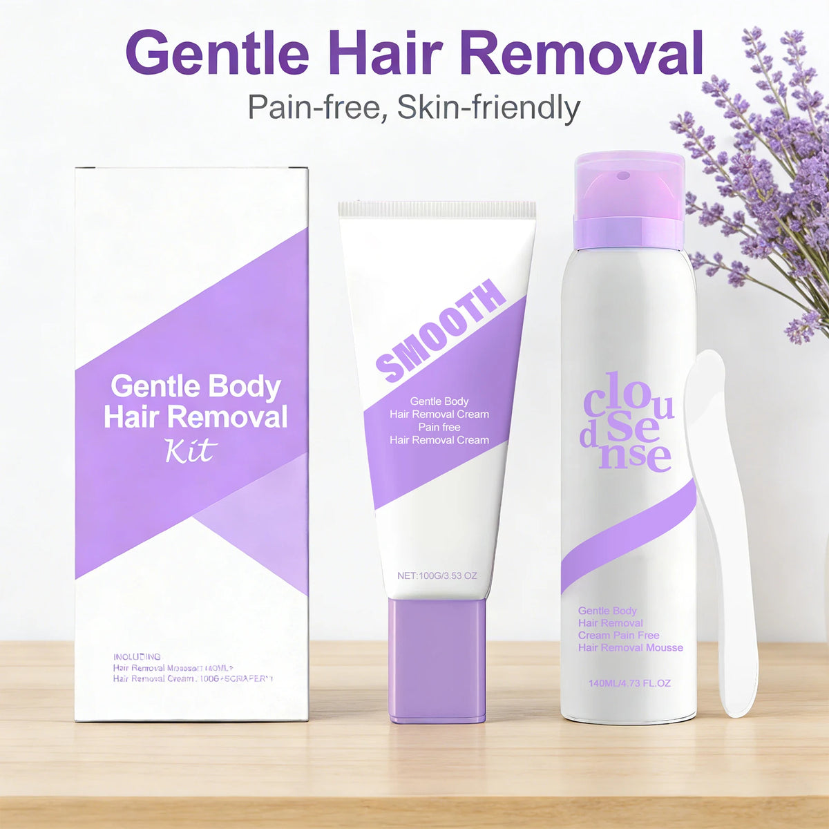 Gentle Hair Removal Cream Set – Body, Legs & Underarms
