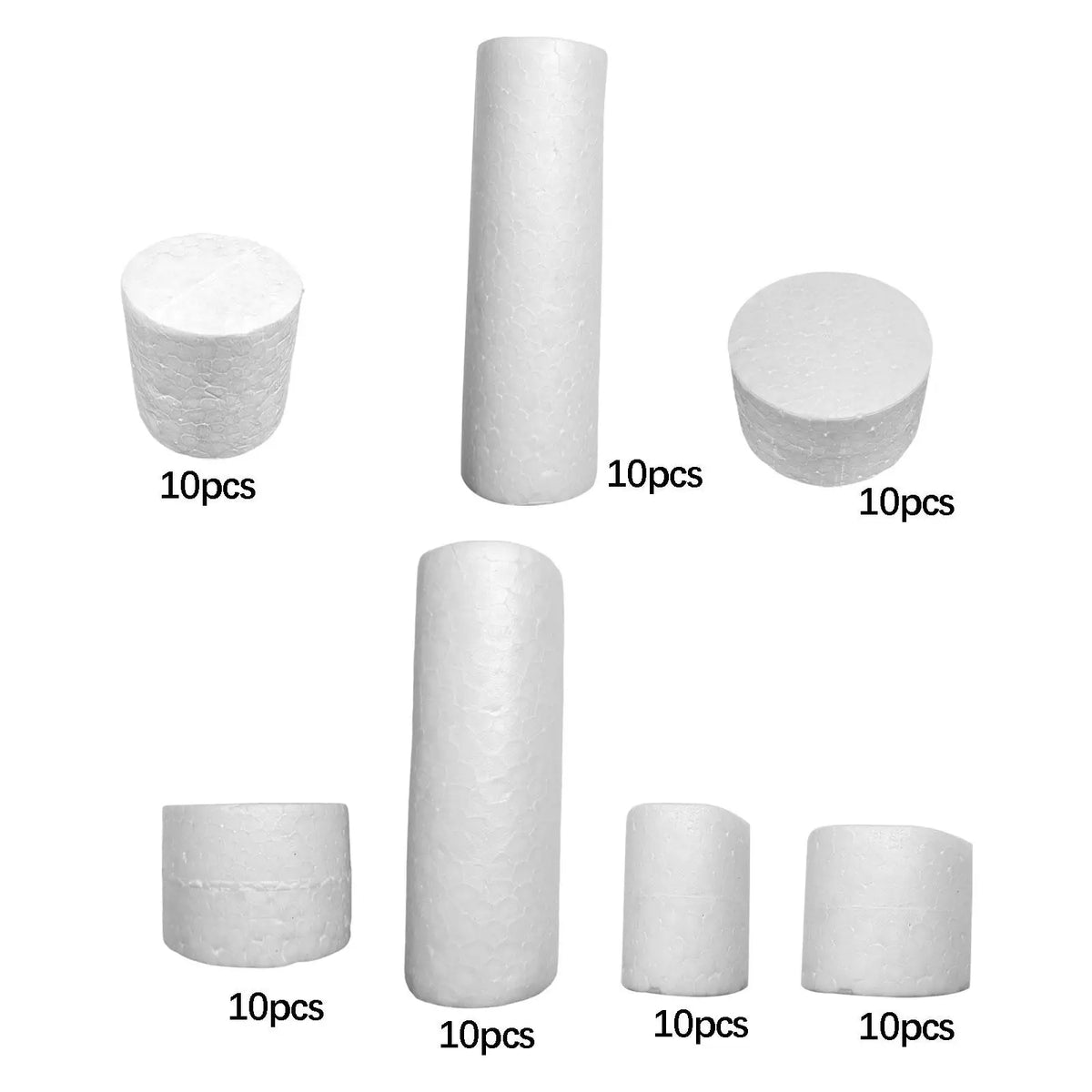 White Craft Foam Cylinders – DIY Arts & Party Supplies 2-Pack
