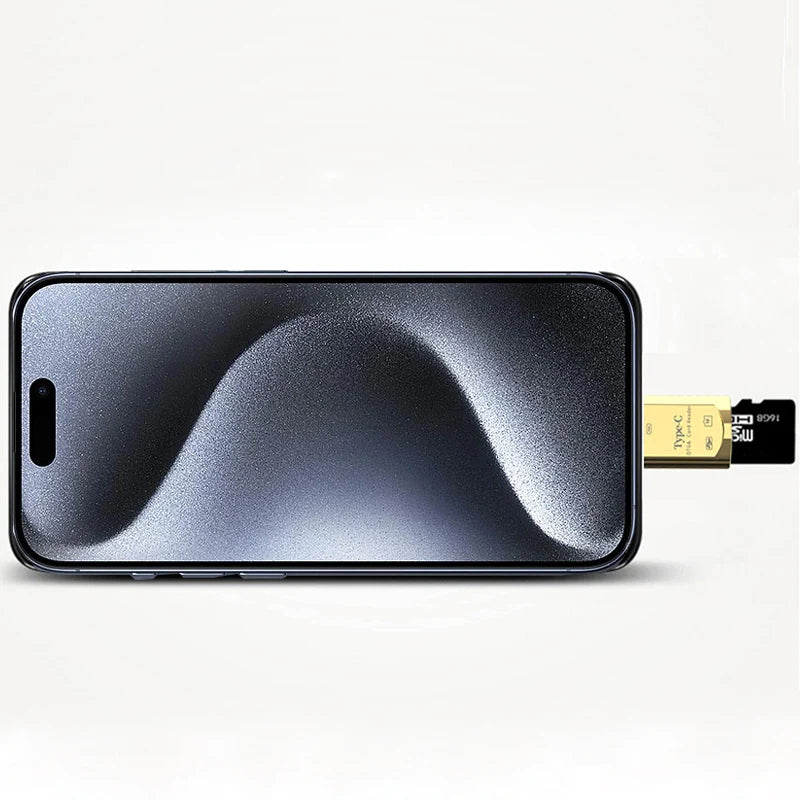 USB-C OTG Card Reader – Micro SD TF & USB Adapter + Key Chain