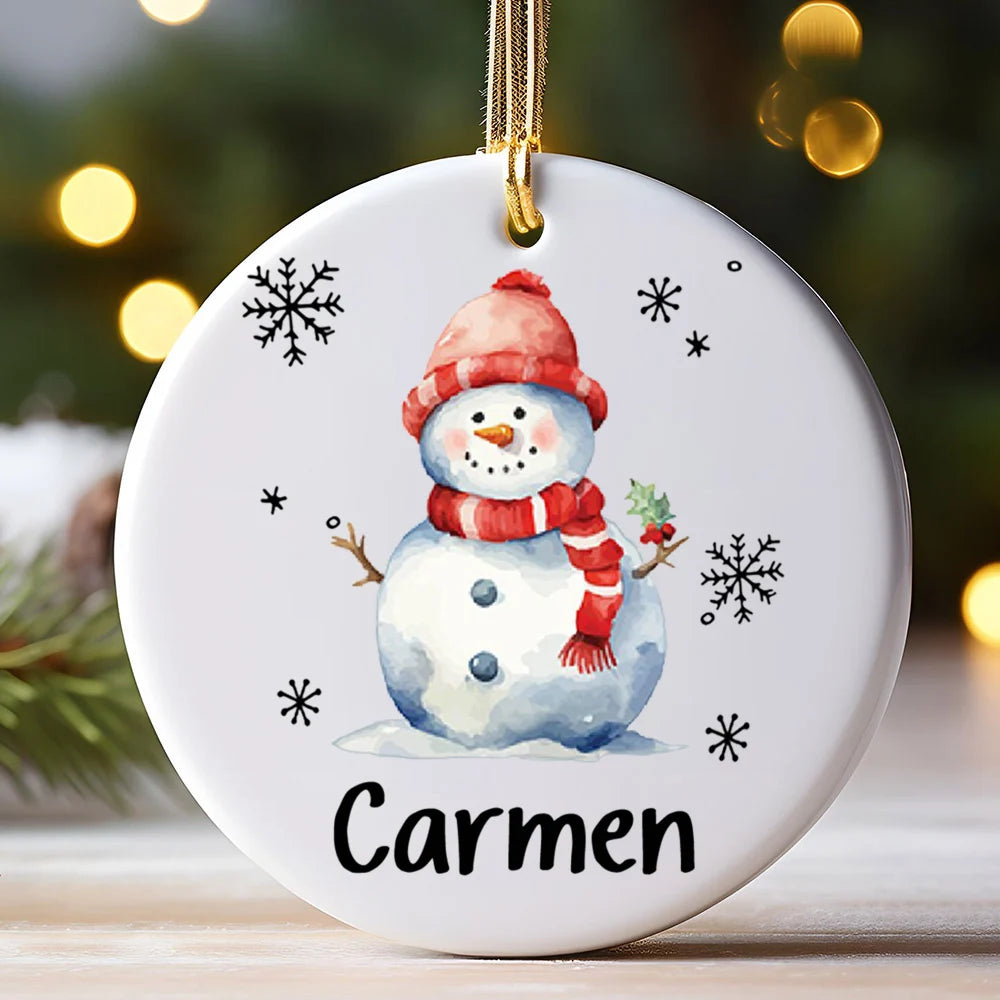 Personalized Ceramic Christmas Ornament – Custom Name Keepsake