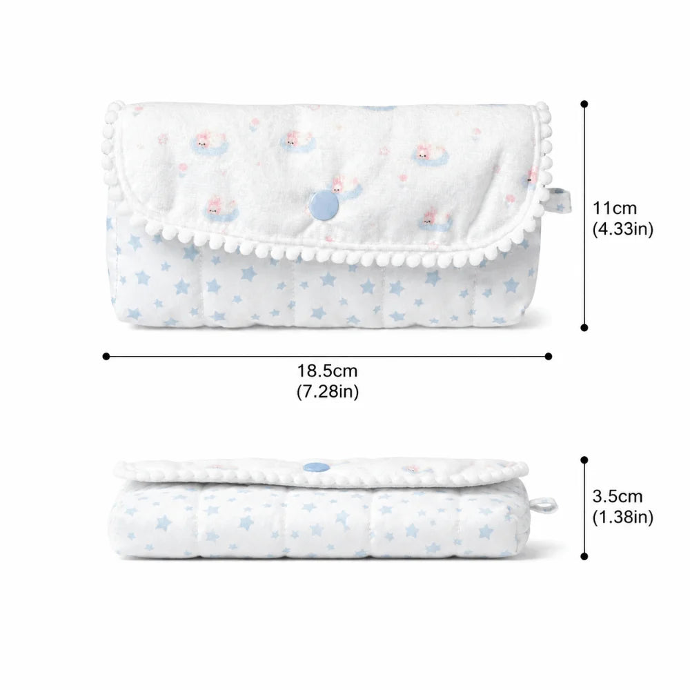 Quilted Bunny Pencil Case – Large Flip-Top Pouch for School