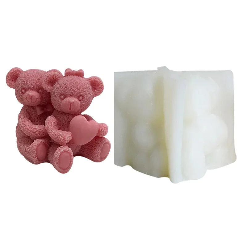 3D Bear Hug Silicone Mold – Candle, Soap & Chocolate DIY