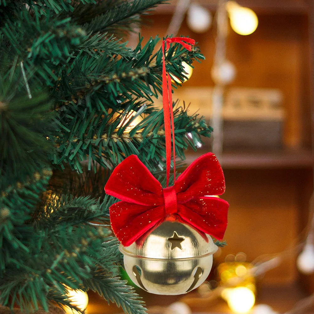 Velvet Bow Bell Christmas Ornament – Tree & Door Decor