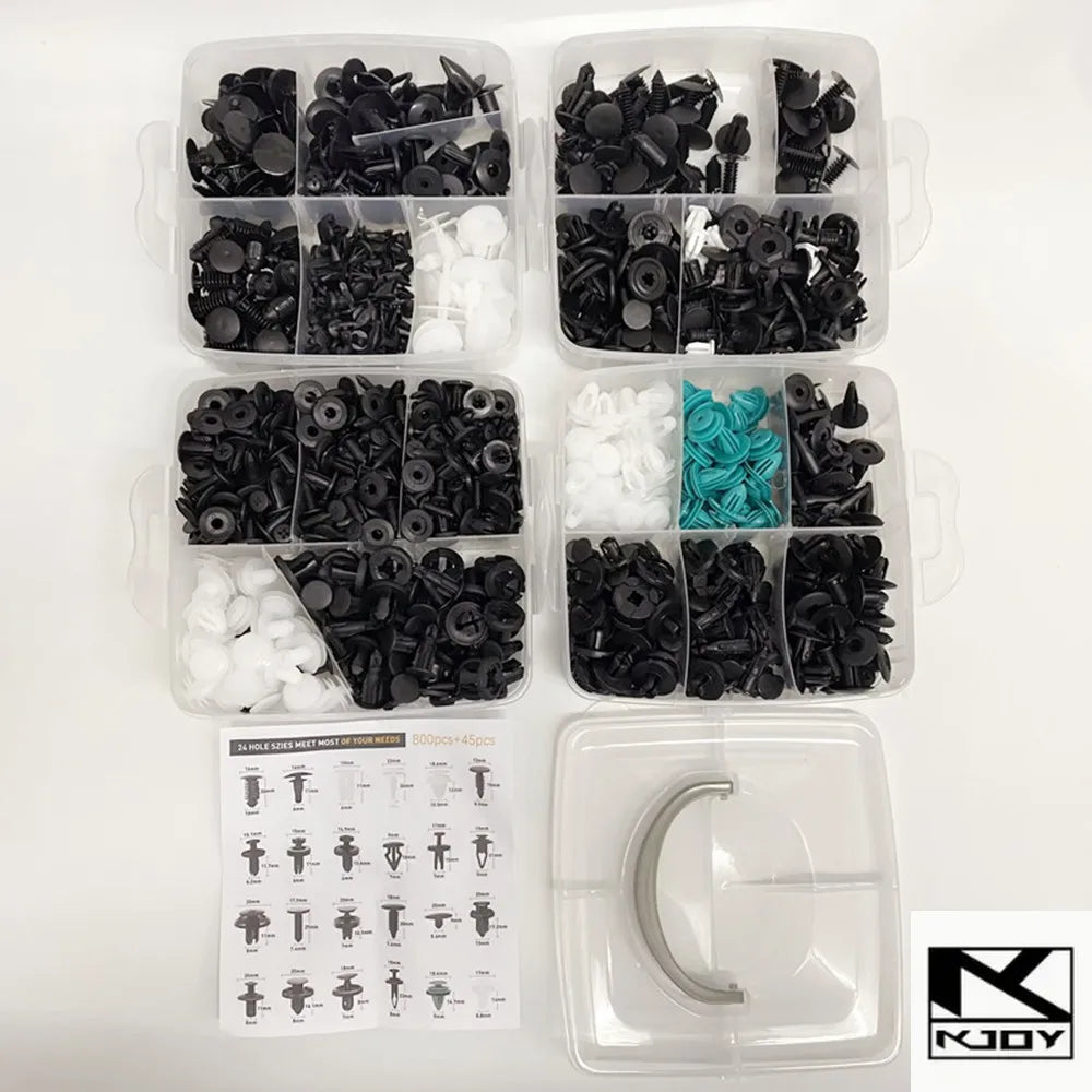 kkjoy 800Pcs Universal Car Retainer Clips & Push Pins – 16 Sizes