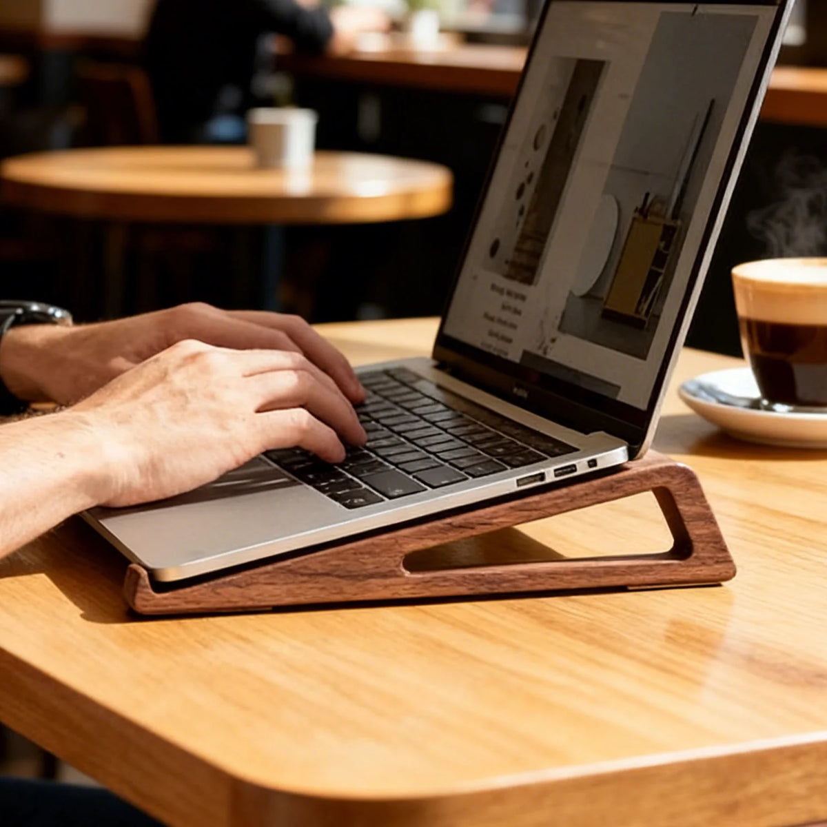 Wooden Laptop Stand – Universal Non-Slip Riser for 11–17" Laptops