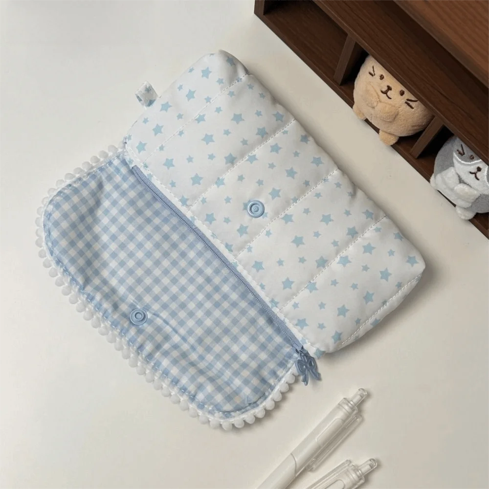 Quilted Bunny Pencil Case – Flip-Top Pouch, Large Capacity