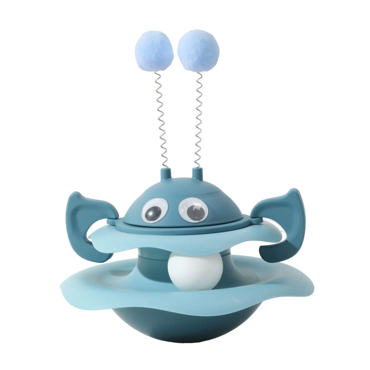 Interactive Cat Tumbler Toy – Spring Pom Pom & Ball Track