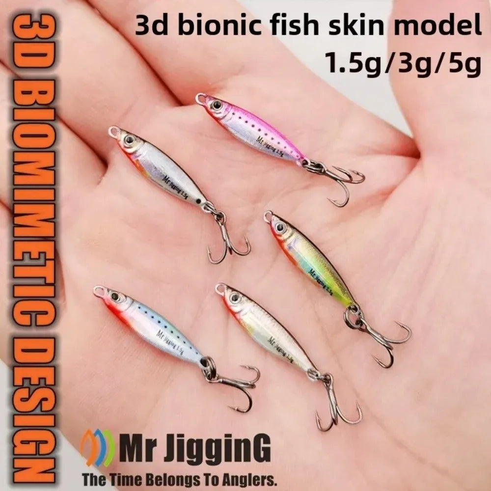 Micro Metal Jig Spoon Lures 1.5g 3g 5g – 3D Cast Fishing Bait