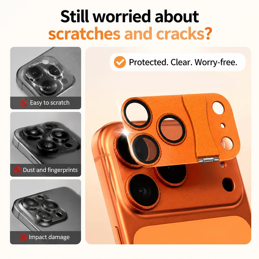 Metal Camera Lens Protector & Kickstand for iPhone 17/18 Pro