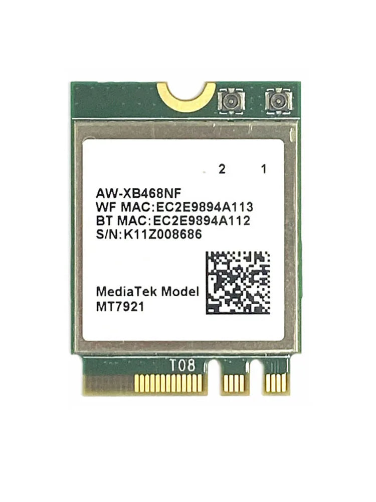 Wi-Fi 6 MT7921 M.2 NGFF Network Card – Dual-Band + BT 5.2