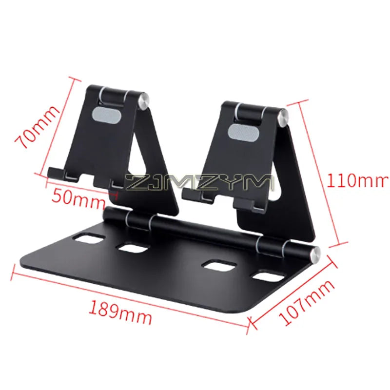 Foldable Dual Phone & Tablet Desktop Stand | Adjustable Metal