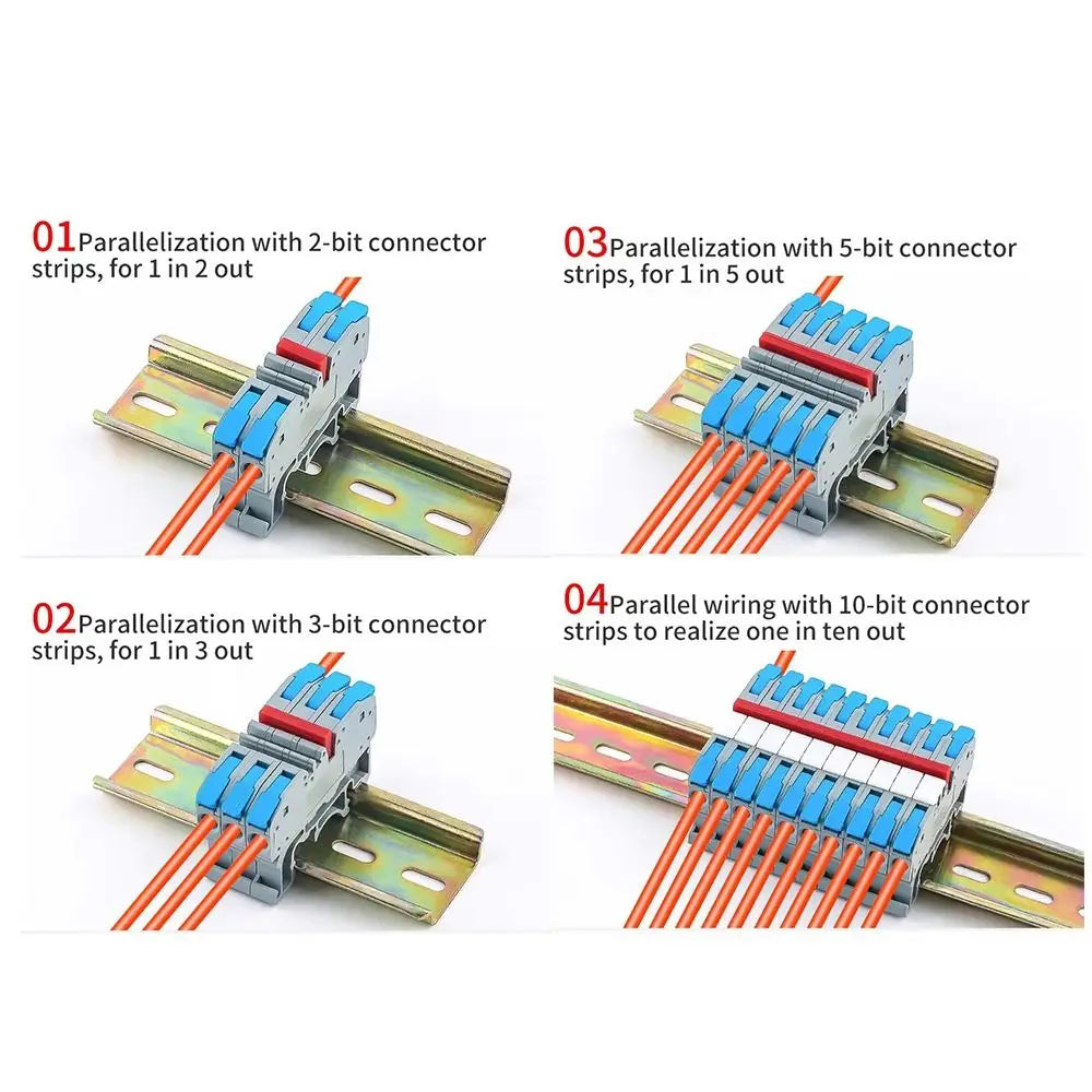CMK420 DIN Rail Terminal Block 450V 32A 4mm² Lever Type 10-Pack