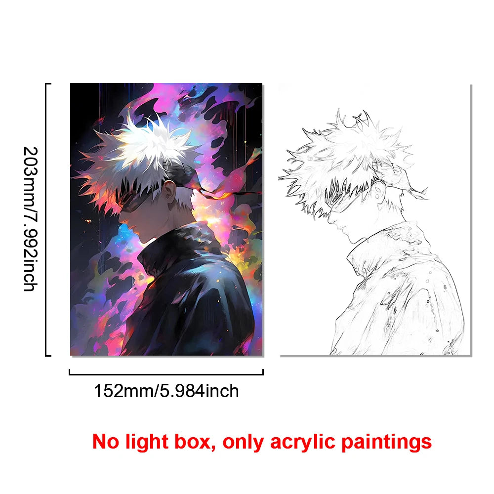 Satoru Gojo LED Light Frame – Jujutsu Kaisen Anime Decor