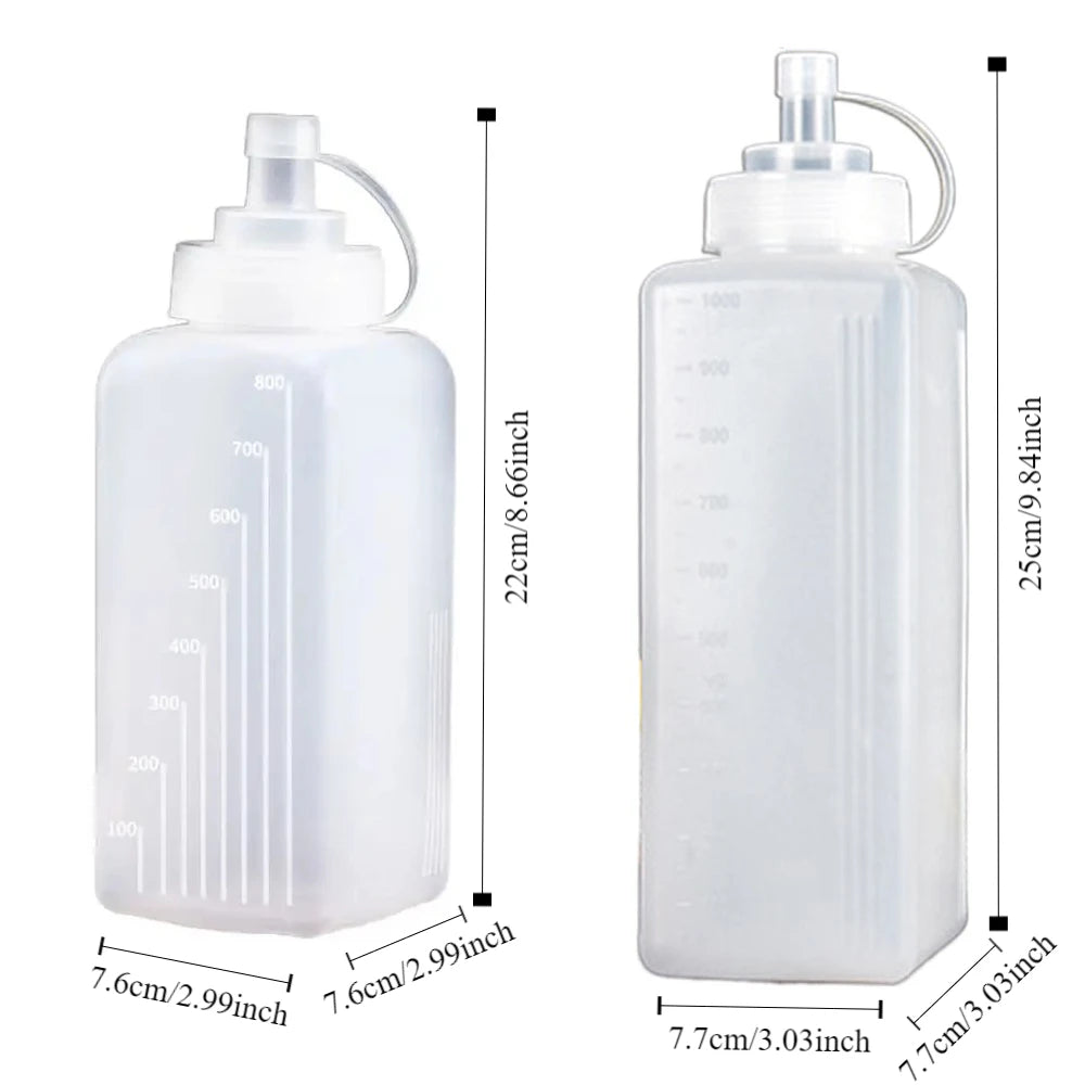 800/1000ml PE Squeeze Bottle – Leak-Proof Condiment Dispenser