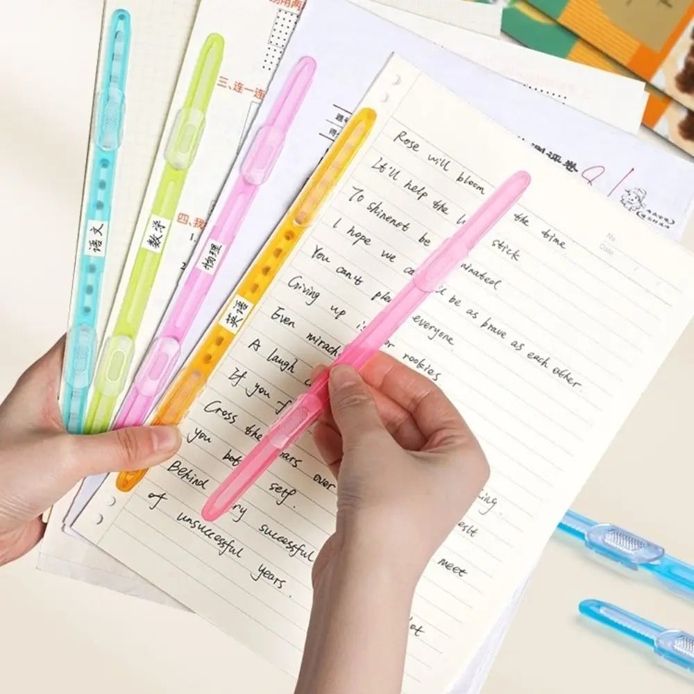 12-Pack Rainbow 2-Hole Binding Clips – A4 Loose Leaf Fasteners