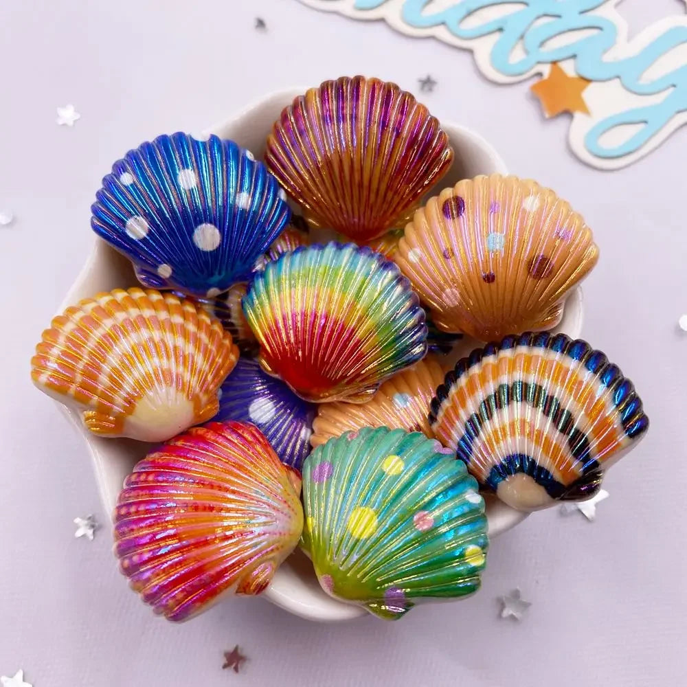 8-Piece AB Resin Flower Flatback Cabochons – DIY Jewelry & Crafts