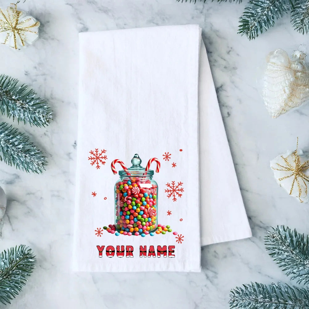 Personalized Christmas Tea Towel – Festive Holiday Kitchen Gift