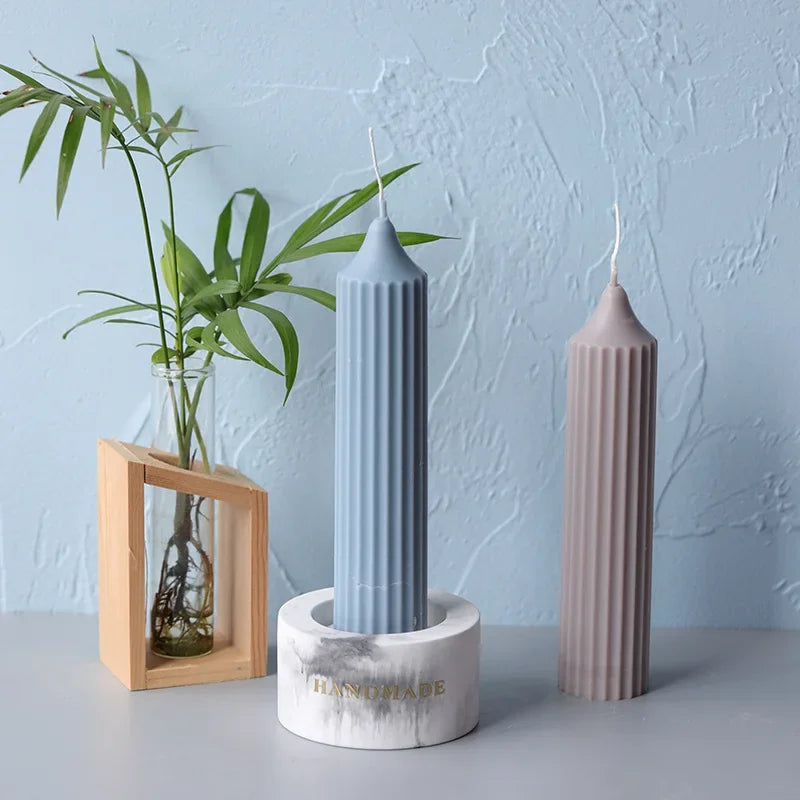 Vertical Stripe Acrylic Candle Mold | DIY Long Pole Pillar Mold