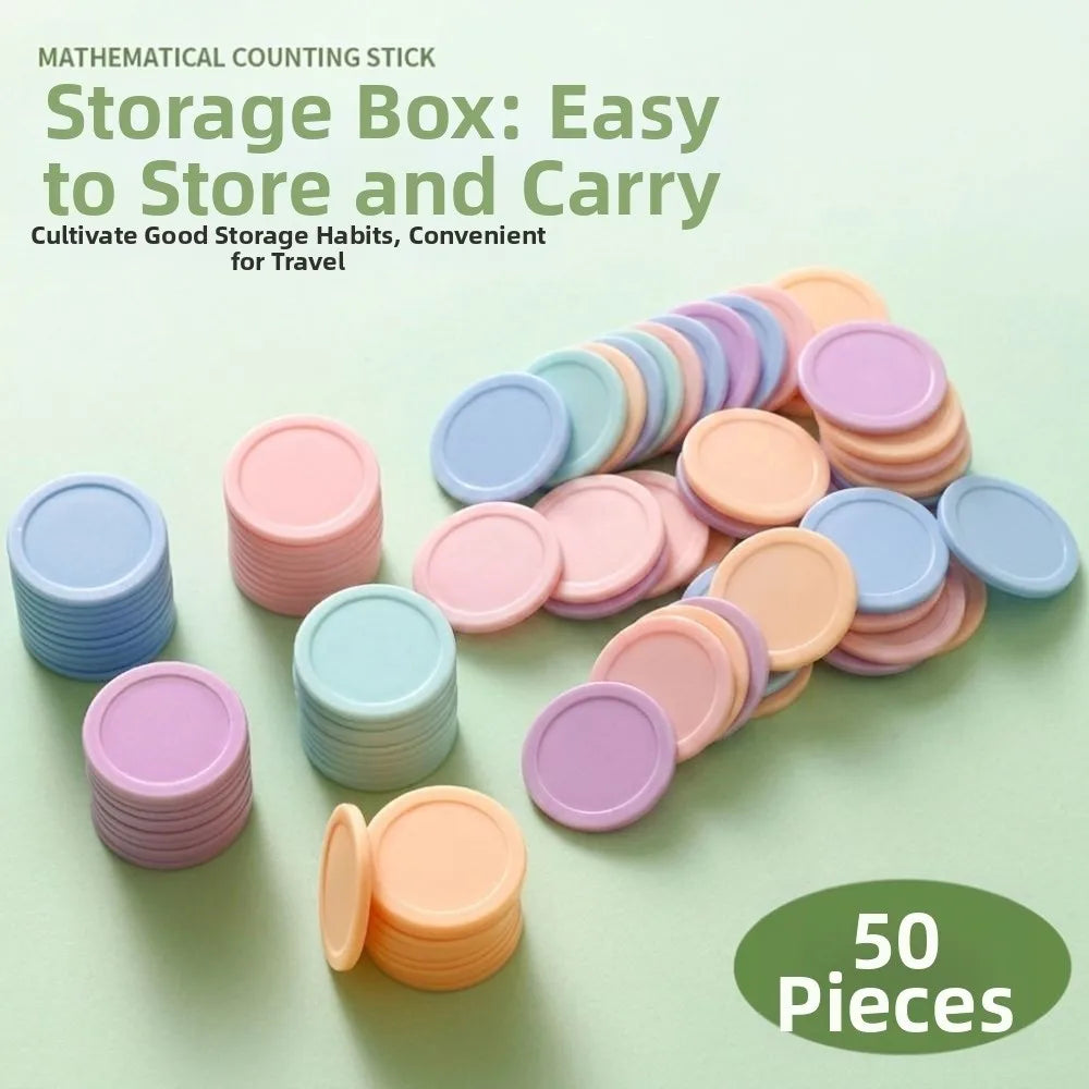 50pcs Colorful Plastic Counting Chips – Math & Game Tokens