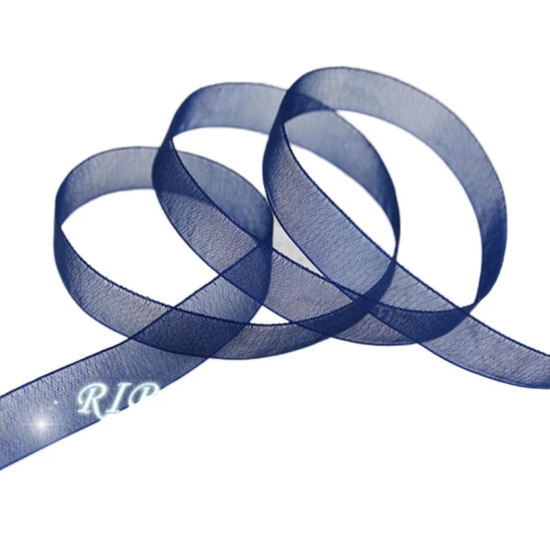 Navy Blue Organza Ribbon 12mm 50 Yards – Gift & Craft Wrap