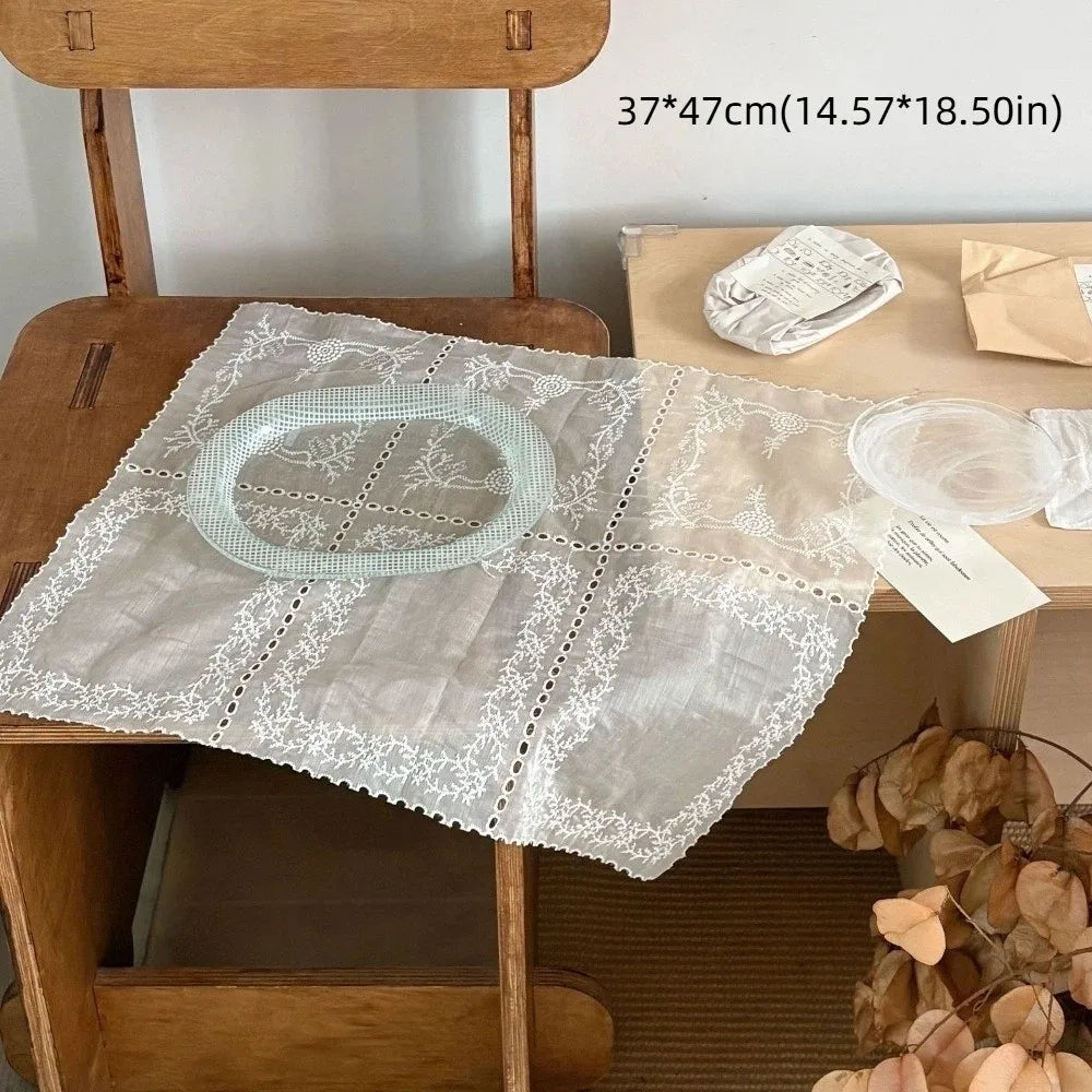Floral Embroidered Lace Placemat – French Style Table Coaster