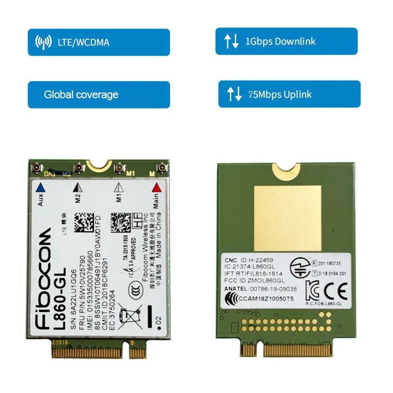 L860-GL CAT16 4G LTE WWAN M.2 Card for ThinkPad X1 Carbon T490