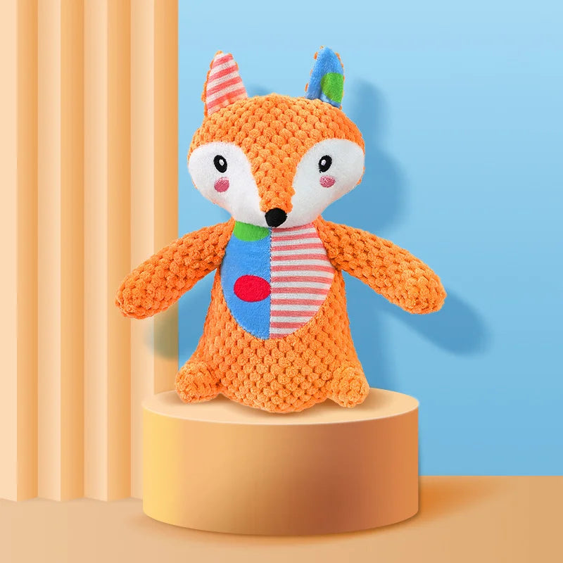 Squeaky Animal Plush Dog & Cat Chew Toy – Bite Resistant