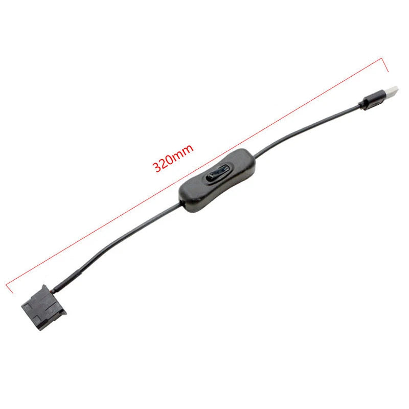 USB to 4-Pin Fan Adapter Cable | PWM 5V to 12V Boost Switch