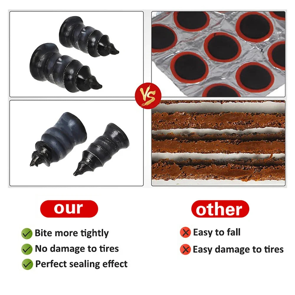 Tubeless Tire Repair Kit 10–21 PCS | Universal Rubber Plugs
