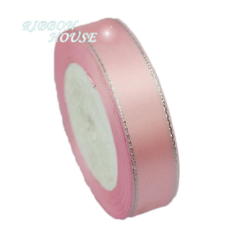 White Silver Edge Satin Ribbon 25 Yards – Gift & Craft