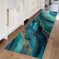 Gold Marble Hallway Runner Rug – Non-Slip Washable Carpet