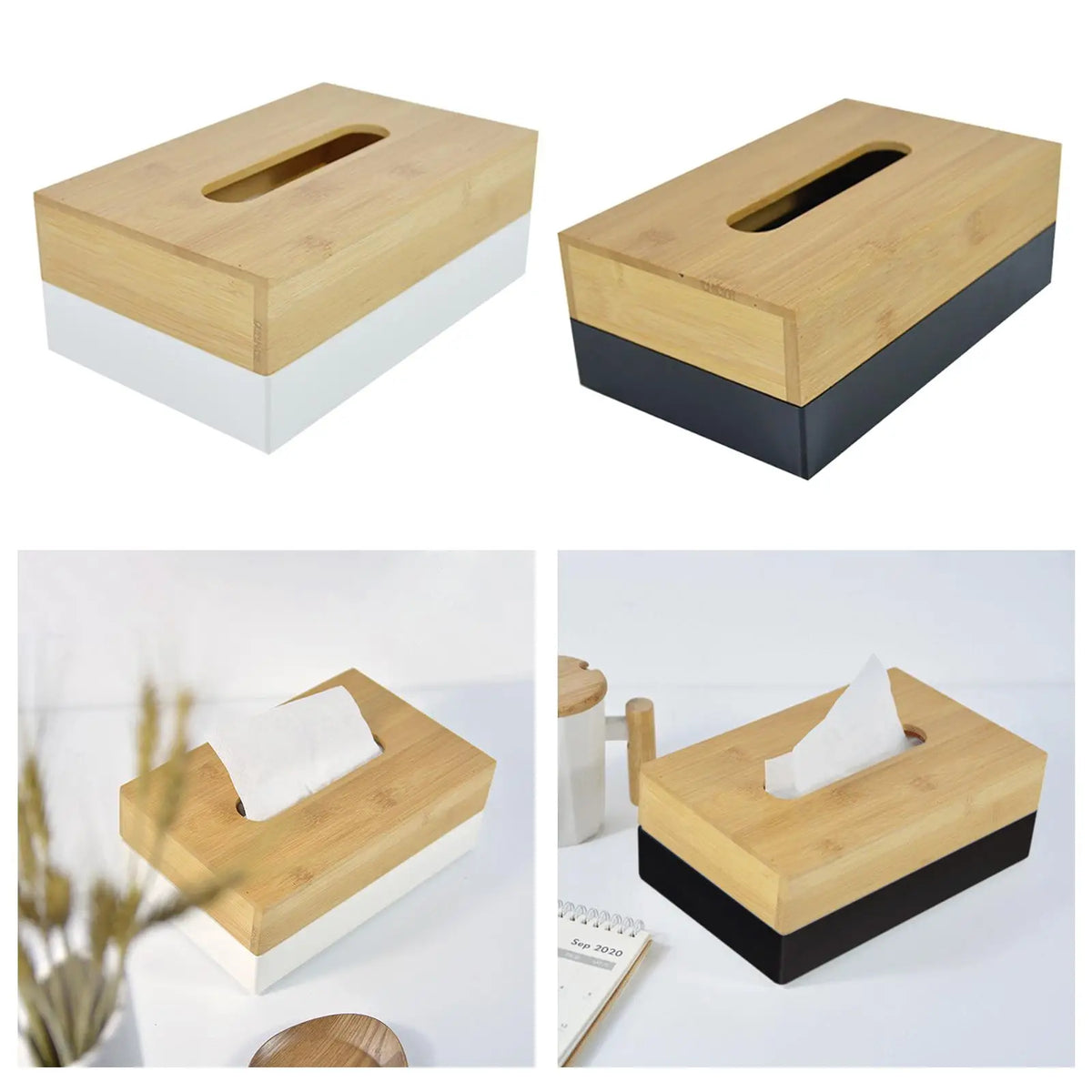Rectangular Tissue Box Cover & Napkin Holder | Kesoto