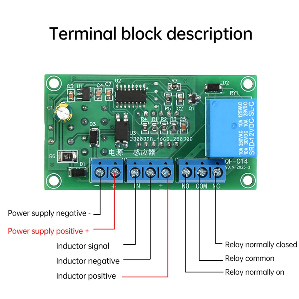 DC 12V/24V 4-Digit LED Counter Controller Module with Relay