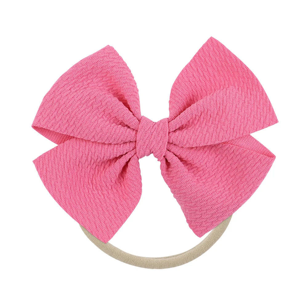 12-Pack Grosgrain Ribbon Hair Bows – Elastic Ponytail Holders