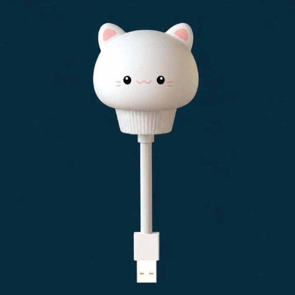 Mini Cat USB Night Light – Flexible Warm Glow Mood Lamp