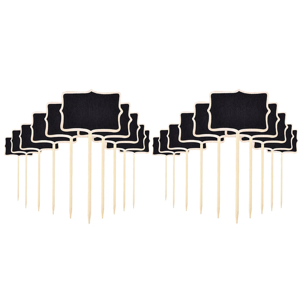 Wooden Mini Chalkboard Tag Set – 20pc Vintage Plywood Labels