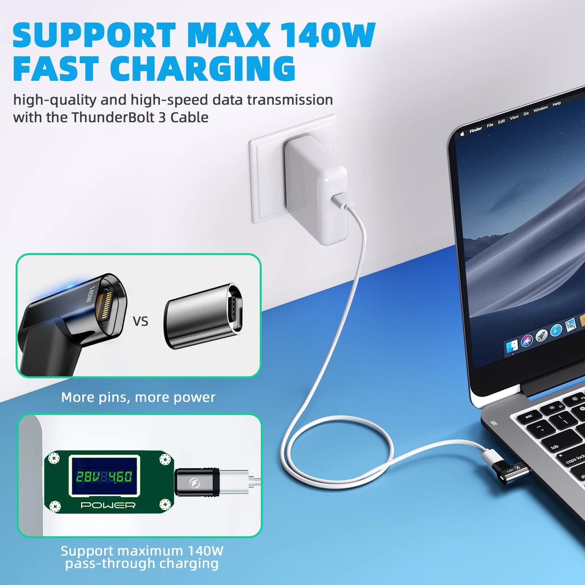 FONKEN USB4 Magnetic USB-C Adapter | 140W PD, 40Gbps, 8K@60Hz