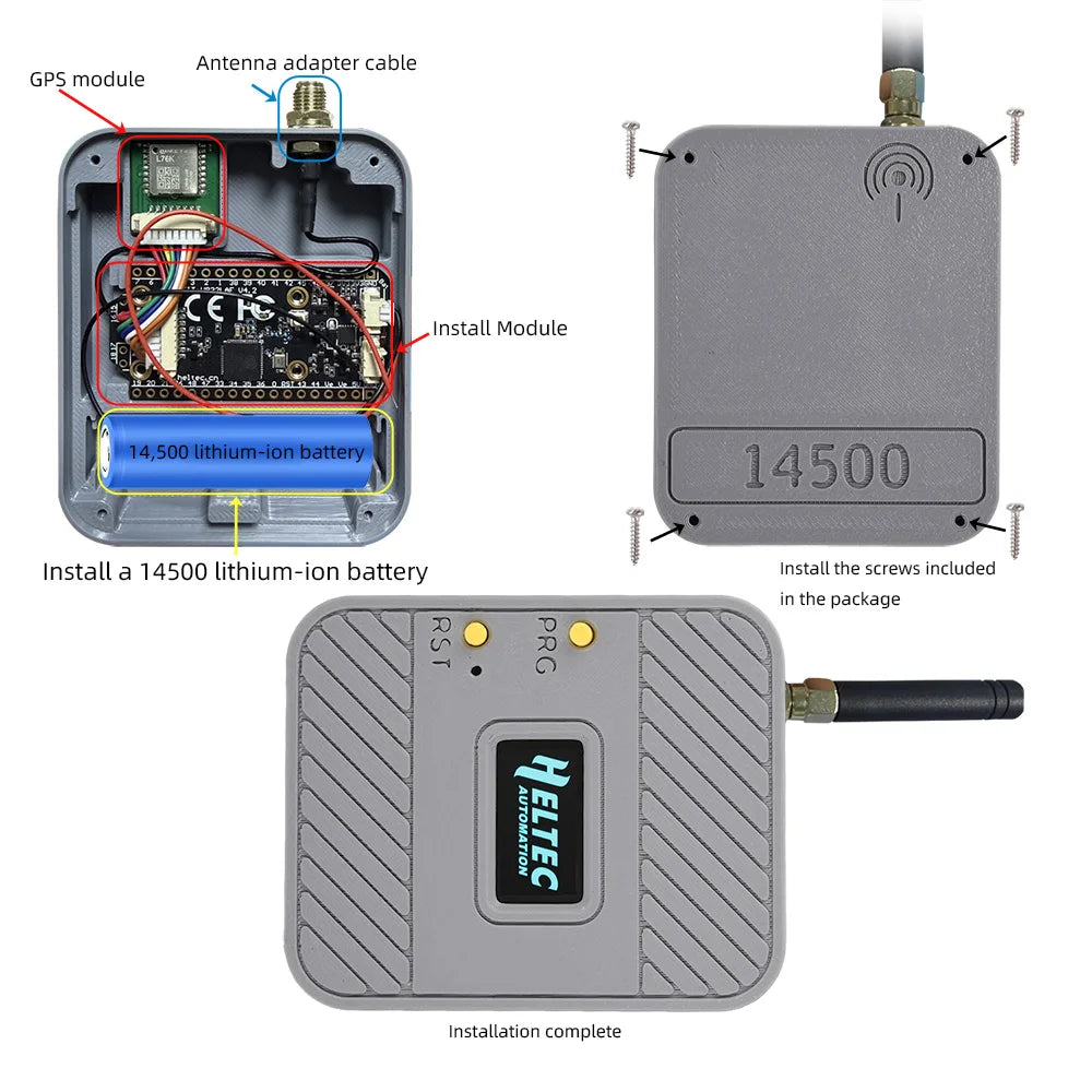 LoRa 32 V4 ESP32 Dev Board Case – 14500 Battery & Type-C