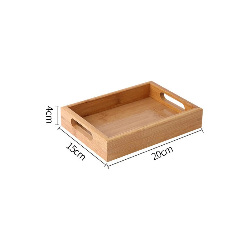 Retro Bamboo Wood Rectangular Storage Tray – Tea & Home