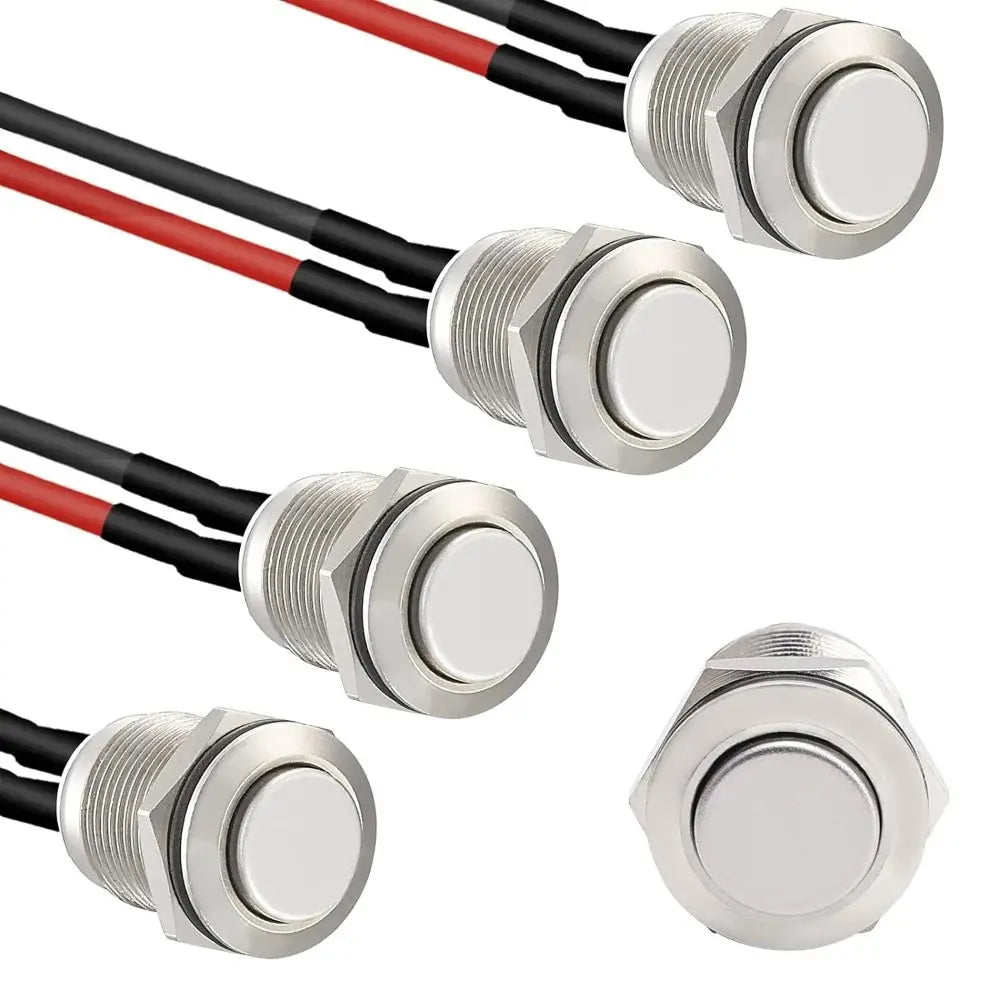 12mm Momentary Push Button Switch – IP65 Waterproof Pre-Wired