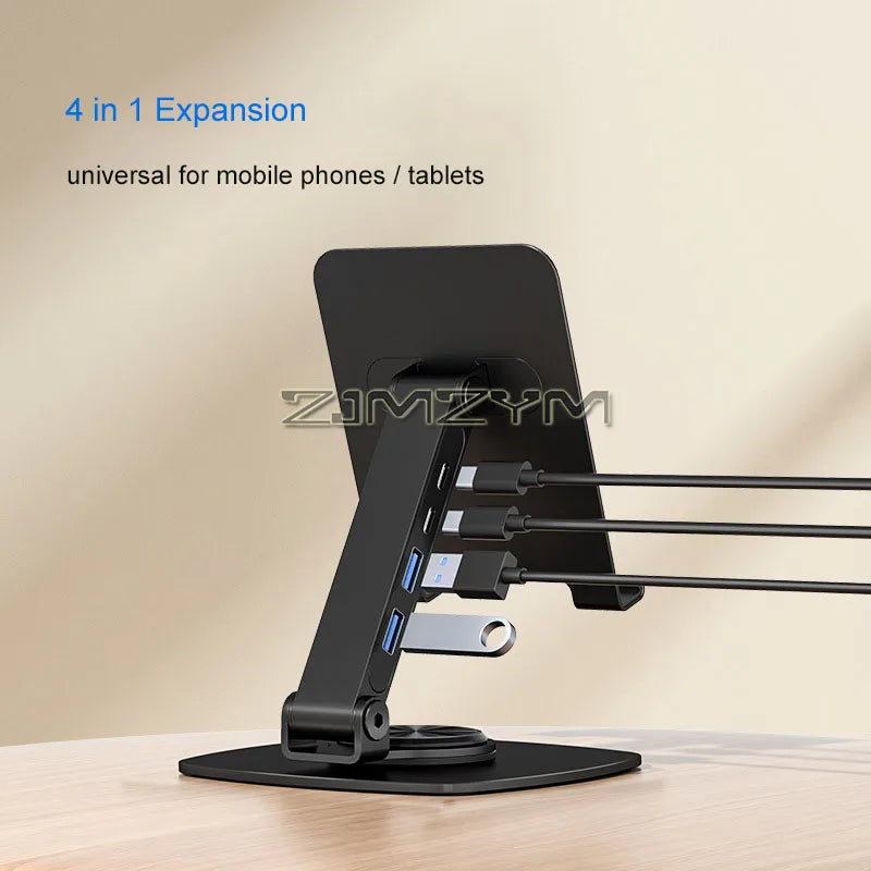 360° Rotating Aluminum Phone & Tablet Desk Stand Holder