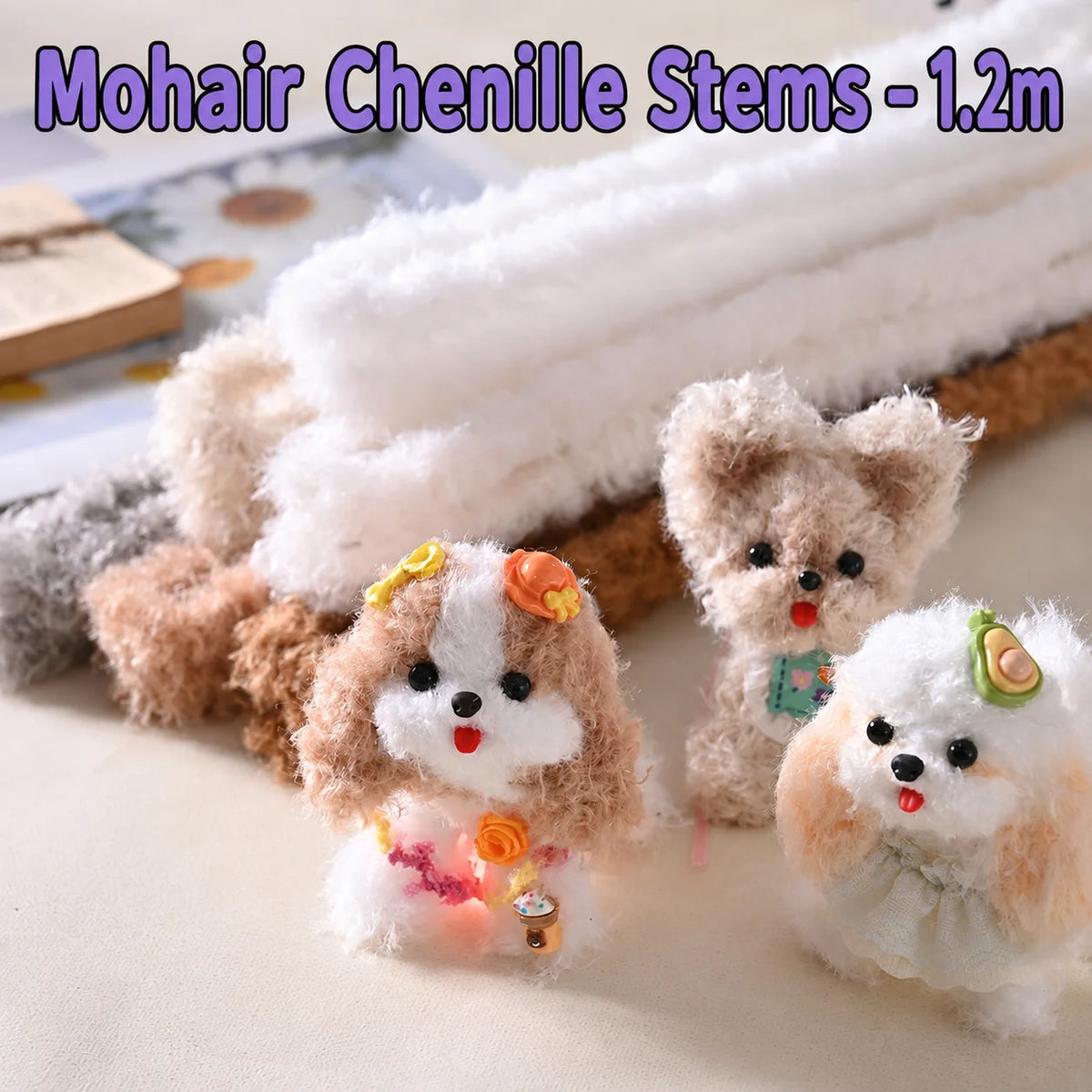 1.2m Mohair Chenille Stem DIY Craft Wire Stick | Plush Twist