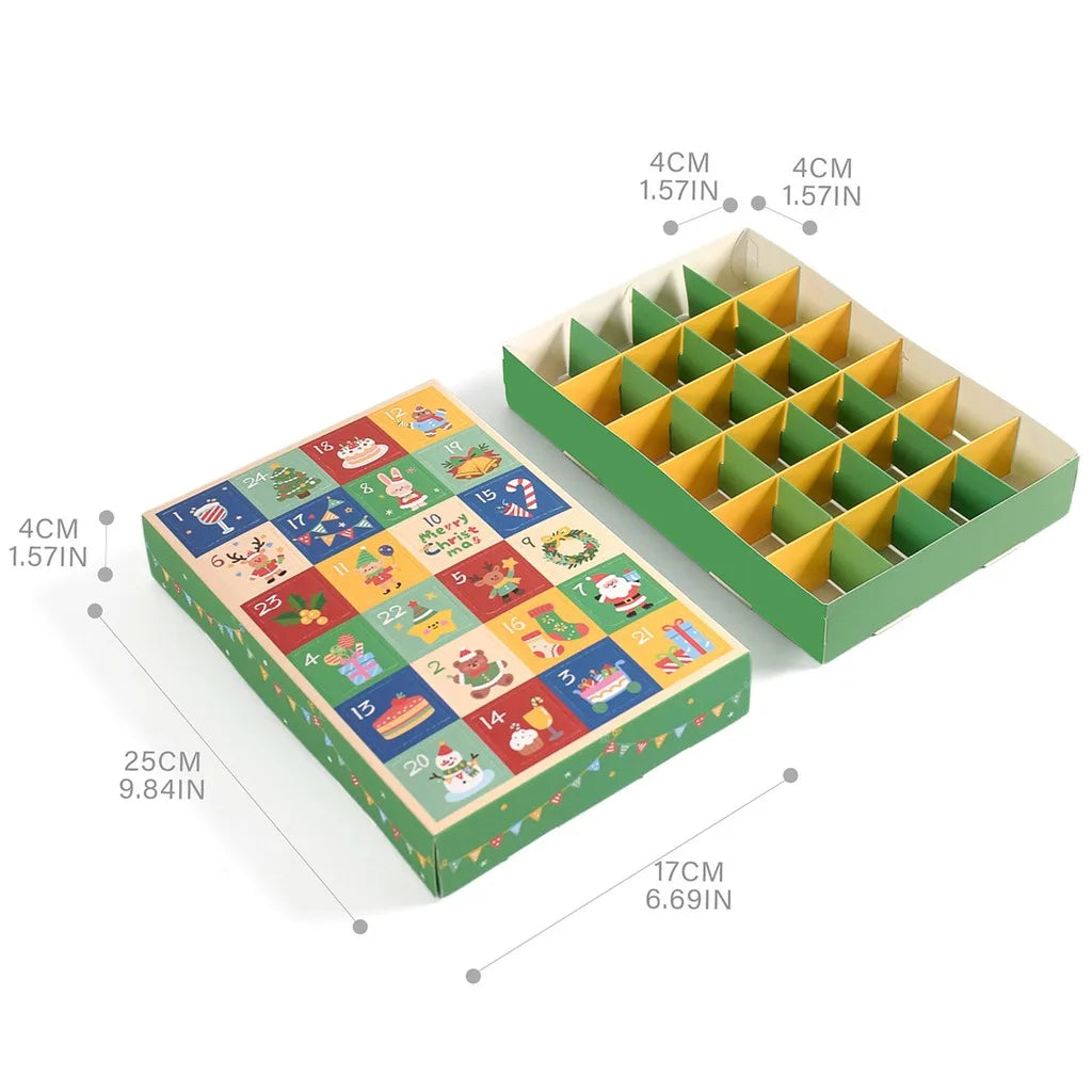 Christmas Advent Calendar Punch Box 24-Grid 5-Pack